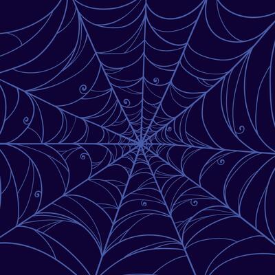 Purple Spider Web in Hand Drawn Style Isolated on Black Background. Doodle arachnid web perfect for cards, party invitations, web, fashion, print