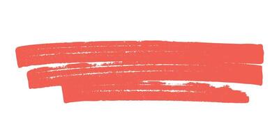 Red Hand Drawn Grunge Ink Brush Stroke. Creative abstract paintbrush line with rough edges. Stain for backdrops perfect for highlight text vector