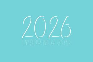 Happy New Year 2026 decorative background banner design on light background hand drawn vector