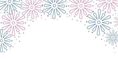 Geometric colorful fireworks background in flat style vector