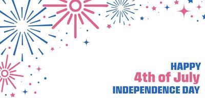American Independence Day background with geometric fireworks vector