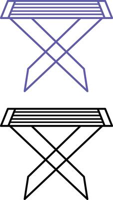 Clothes Dryer Icons. Illustration. Portable Frame For Drying Washed Clothes. Household Appliances Concept