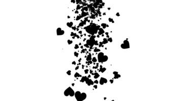 Abstract glowing particles falling heart shape fractal uni loop animation. video