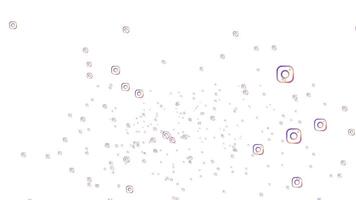 Instagram logotypes turn objects formed by colorful particles animation. For editorial use only. video