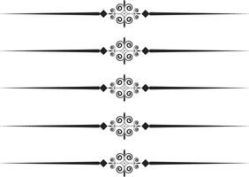 Elegant Black and White Decorative Dividers Five Ornate Swirl and Diamond Line Separators for Design Projects vector