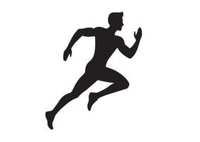 Silhouette of a man running vector