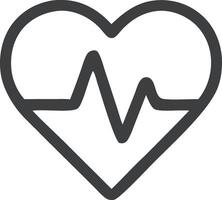 Simple Outlined Heartbeat Heart Graphic Symbol Shape Sign Element vector
