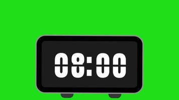a clock on a green background with a white background video