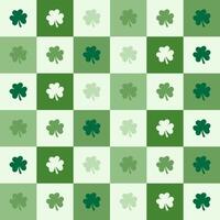 St. Patrick Day themed green clovers in a stylish pattern illustration vector