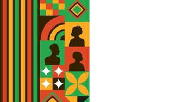 Geometric patterns and silhouettes representing Black History Month, illustration vector