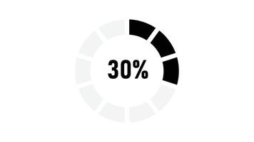 Circle 30 percent loading or circle 70 percent progress. vector