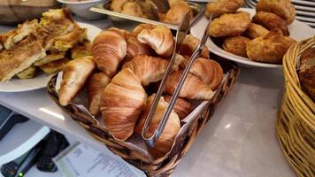 Freshly baked croissants at a local cafe video