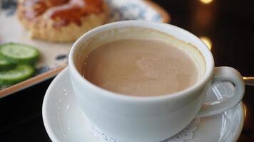 Enjoying a warm cup of tea video