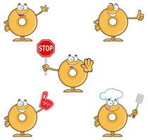 Vanilla Donuts Expressing Safety, Enthusiasm And Culinary Style vector