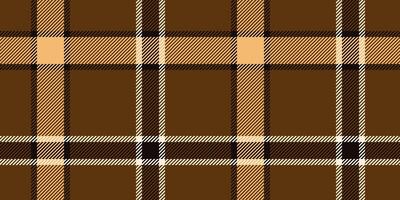 Seamless Brown and Tan Plaid Pattern with Black and Cream Accents in a Classic Checkered Design for Textiles and Rustic Decorative Backgrounds vector