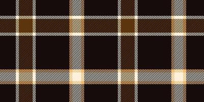 Seamless black, brown, and cream tartan plaid pattern with diagonal stripes. Geometric checkered design for fabric, wallpaper, or digital backgrounds. repeatable textile texture vector