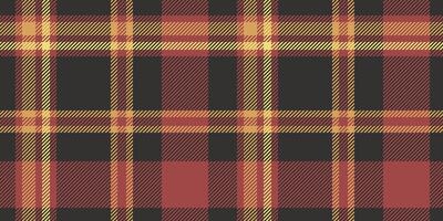 Seamless Black, Red, and Yellow Plaid Pattern in a Bold and Classic Checkered Design for Textiles and Autumn-Themed Decorative Backgrounds vector