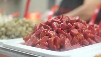 Delicious meat platter prepared in local market video