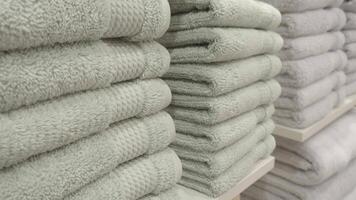 Fresh towels neatly arranged in a modern store display video