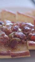 Enjoying a flavorful turkish pide video