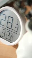 Temperature and humidity display in a cozy room video