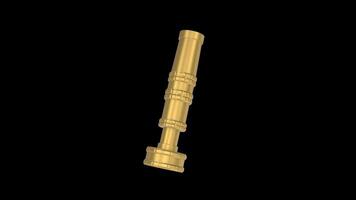 Hose Nozzle Rotating on a Transparent Background. Seamless Loop. 4K video