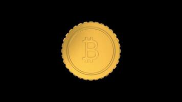 Crypto Coin Rotating on a Transparent Background. Seamless Loop. 4K video