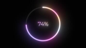 Glowing Loading Bar Animation on a Black Background. Progress Bar Animation. 4K video