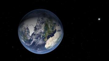 Animation of Earth orbiting in space. video