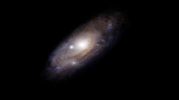 Animation depicting Andromeda Galaxy M31 in outer space. 4k video