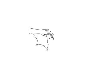 cooperation, collaboration, support, bonding, community. Public service concept. Single line draw design. Full length animation illustration. High quality 4k footage video