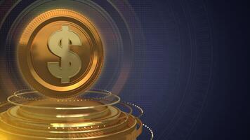EYE-CATCHING GOLDEN DOLLAR MOTION GRAPHIC SEAMLESS 3D LOOP FOR BUSINESS TELEVISION PROGRAM AND ECONOMIC CONTENTNIMATION ABSTRACT BACKGROUND video