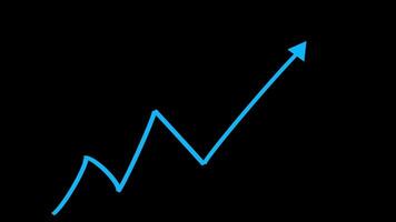 Business Graph Animated and Arrow Graph Animation on the black background. video