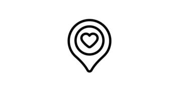 Animated Location Marker Love Pin video