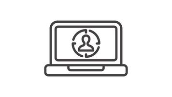 uma do utilizador avatar dentro uma computador portátil tela simbolizando perfil acesso, Conecte-se, ou cadastro fluxo. video