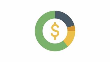 Money pie chart graph for presentation video