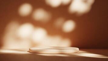 3d rendering of empty podium with abstract shadow for product presentation video