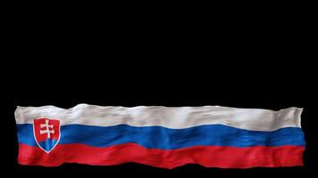 Stylized flag of Slovakia waving in the wind, isolated on transparent background, with alpha channel. Animated footer. Suitable for patriotic themes or national event promotions. Motion graphic. video