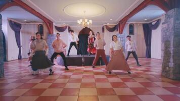 Dynamic Dance Performance in Elegant Hall video