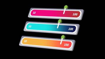 3d slider animation level up isolated on white background video