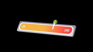 3d slider animation level up isolated on white background. video