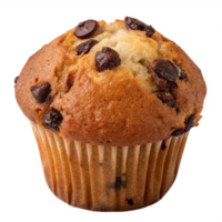 chocolate chip muffin on transparent background png