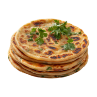 a stack of flatbreads on a transparent background png