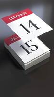 décembre - rouge et blanc papier calendrier avec en volant pages video