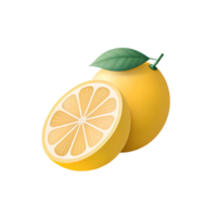 3D icon, Minimalistic Lemon Icon isolated on a transparent background png