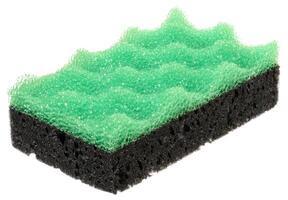 Rectangular piece of porous sponge on isolated background photo
