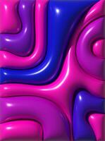 Vibrant abstract background featuring glossy, undulating organic shapes in shades of pink, blue, and purple, creating a dynamic and fluid design, 3D rendering illustration photo