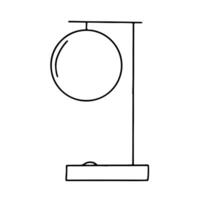 Bedside lamp line sketch vector
