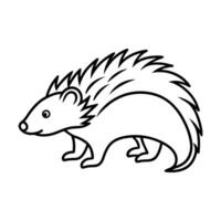 Porcupine Outline Line Drawing vector