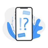 Customer support illustration. FAQ concept. Frequently asked questions concept. Ask Questions and receive answers. Online support service. Flat cartoon illustration vector